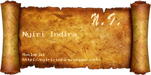 Nyiri Indira névjegykártya